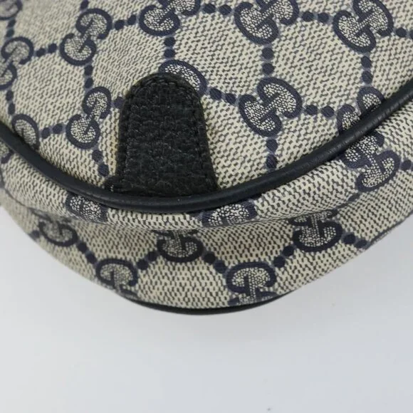 Authentic GUCCI GG Supreme Sherry Line Shoulder Bag PVC Navy Red 89 02 066 - Picture 3 of 16